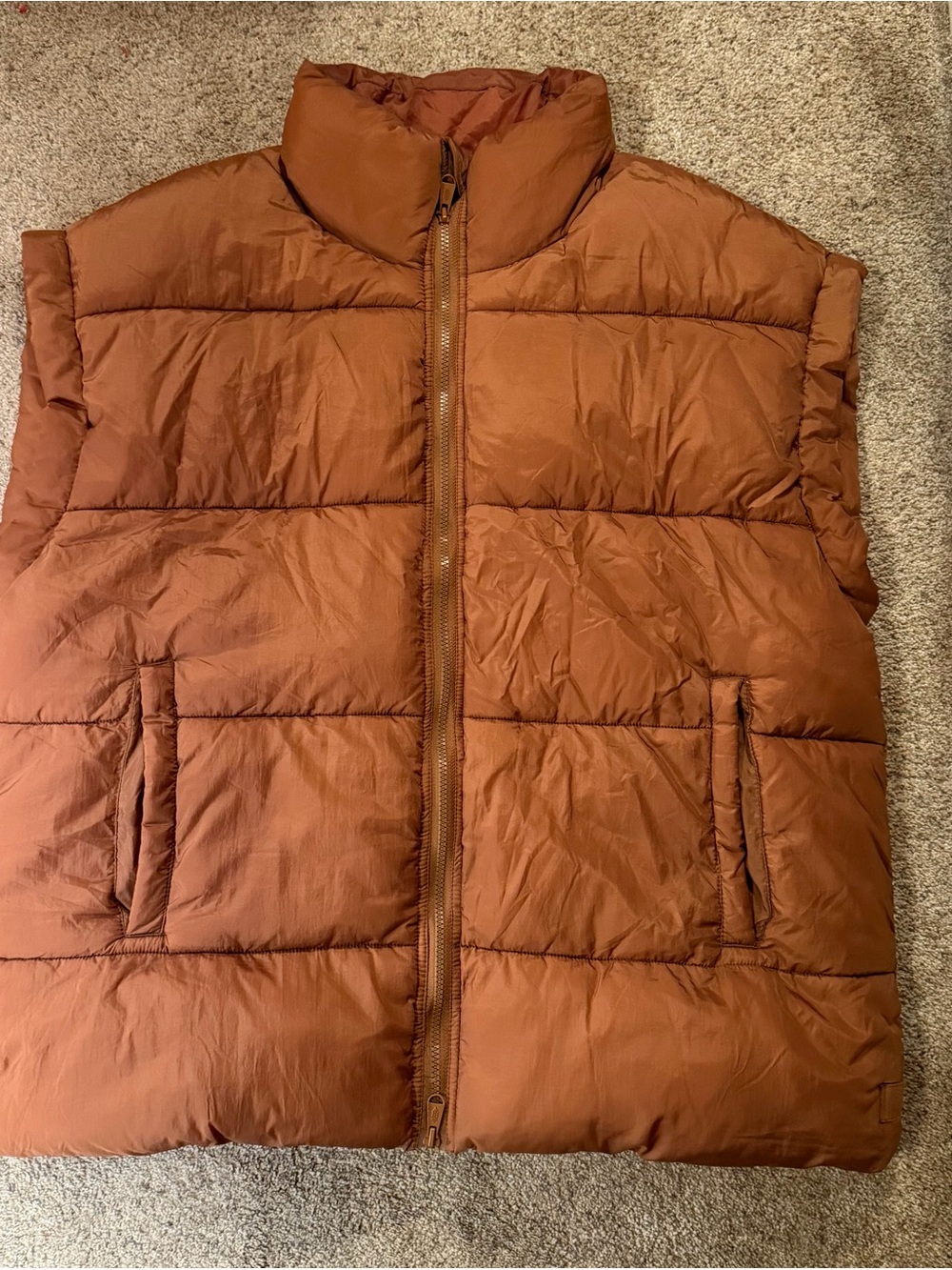 FP Movement by Free People Rust Brown Quilted Puffer Vest